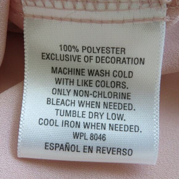 Maison Jules Short Sleeve Top Button Front V-Neck Blouse Pink Size XS - Picture 7 of 9